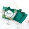 Tropical Plant Print Lime Green Paper Bags With Ribbon Handles