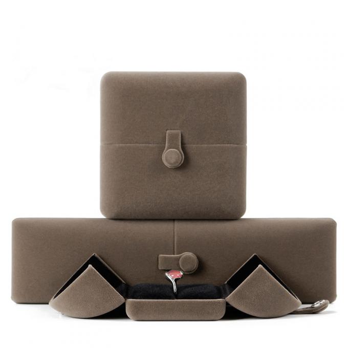 Fancy Velvet Jewelry Gift Boxes For Ring Earring Necklace PU Leather