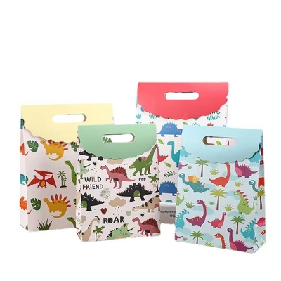 Custom Printed Small Goodie Kids Gift Kraft Paper Goody Bags For Birthday Parties