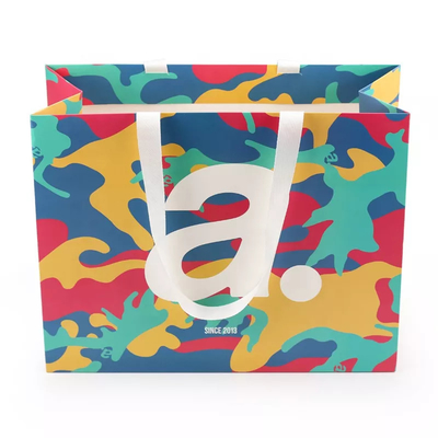 Custom Graffiti Boutique Clothing Recycled Paper Bags With Handles