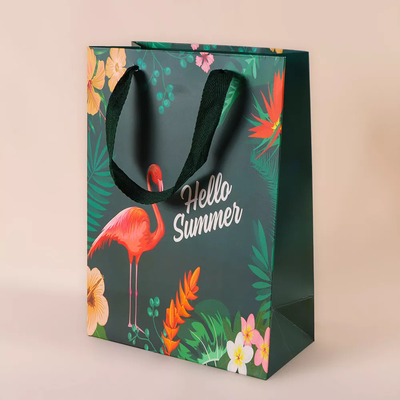 Sock Personalised Paper Shopping Bags Flamingo Printed Paper Carry Bags With Handles