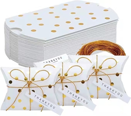 Art Paper 17g Sweet Wedding Favour Chocolate Boxes With Ribbon Handle