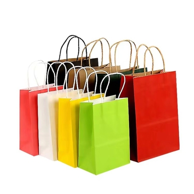 15x8x21cm Fluorescent Color Paper Shopping Bags With Logo