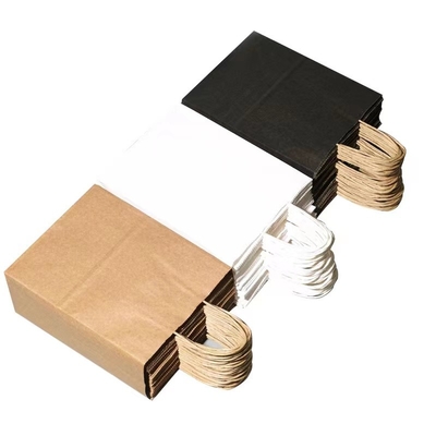 Reinforced Handle 32x11x25cm Brown Kraft Paper Bags 100% Recyclable
