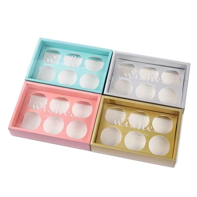 CMYK PMS Recycled Paper Gift Box 6 Compartment Cupcake Container