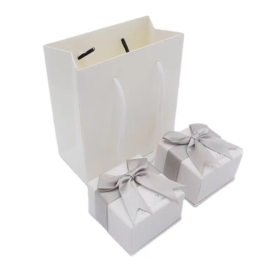 Silk Screen Printing Paper Jewellery Packaging 2 Rings Cardboard Wedding Box