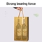 Hot Stamping 190gsm Kraft Double Wine Bottle Bags PP Rope Handle 2 Bottle Wine Carrier