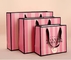Pink Striped Pantone CMYK Cosmetic Paper Bags For Return Gifts