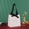 Embossing Ribbon Handle Cosmetic Paper Bags White Paper Carrier Bags