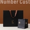 Grosgrain Handle Matte Black Paper Bag Gold Hot Stamping Retail Paper Shopping Bag